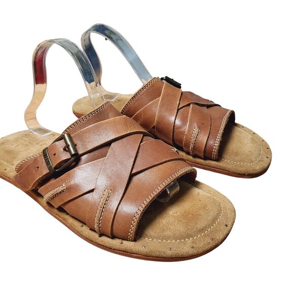 Frye Distressed Leather Buckle Sandals Size 11D - Picture 3 of 14